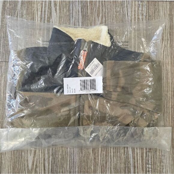 Carter's Camo Sherpa Jacket Quarter Zip Boys Size 5 Green Black Brown Brand New - Picture 2 of 5
